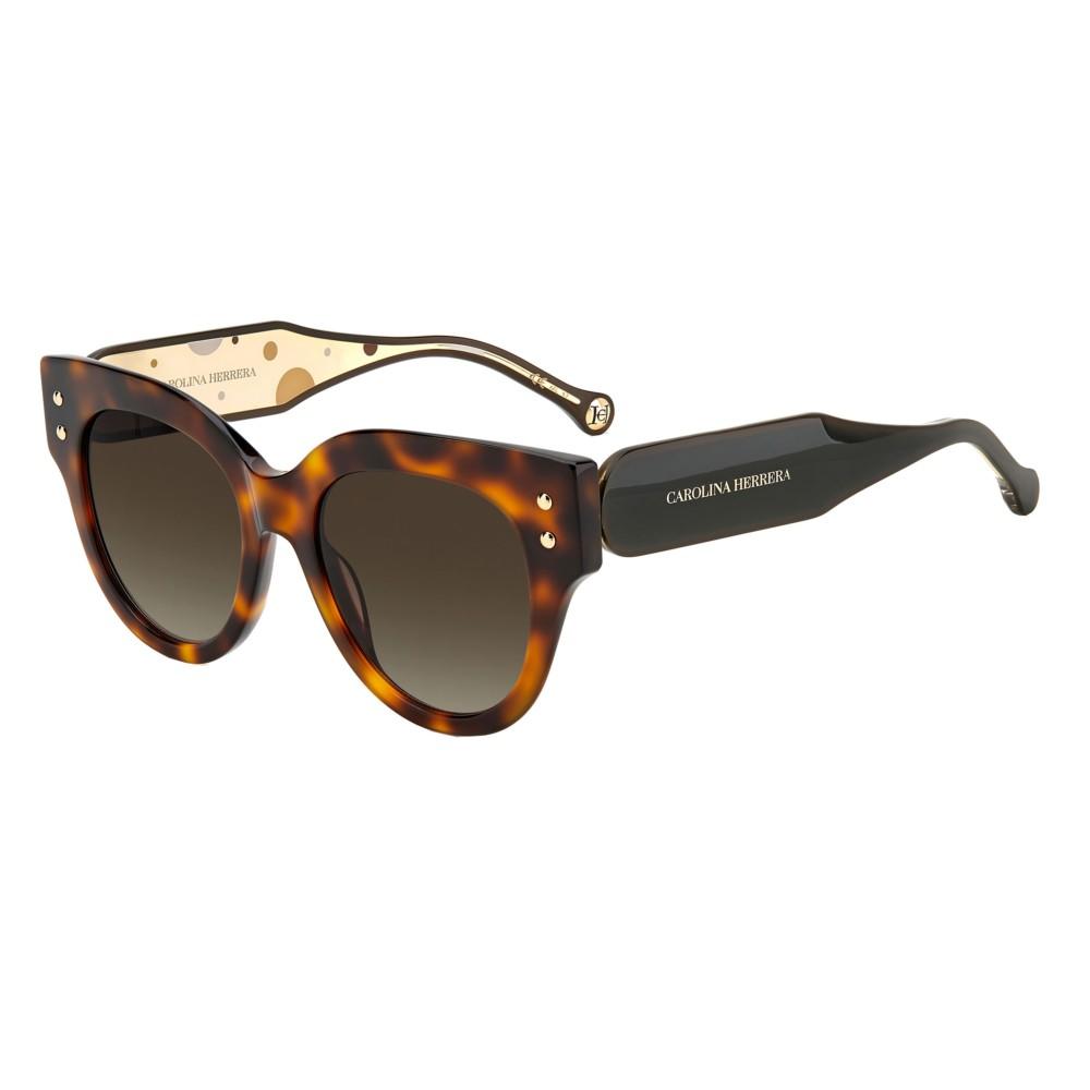 Carolina Herrera HER 0147 Occhiali Da Vista Donna – Rettangolari, Acetato, Color Havana White, Misura 54/16/145